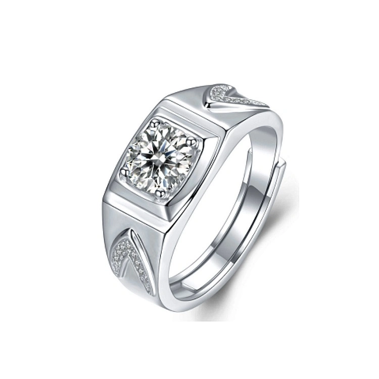 Hottest Style Men`S Jewelry 925 Silver 18 K Gold Plated Moissanite Rings for Wedding