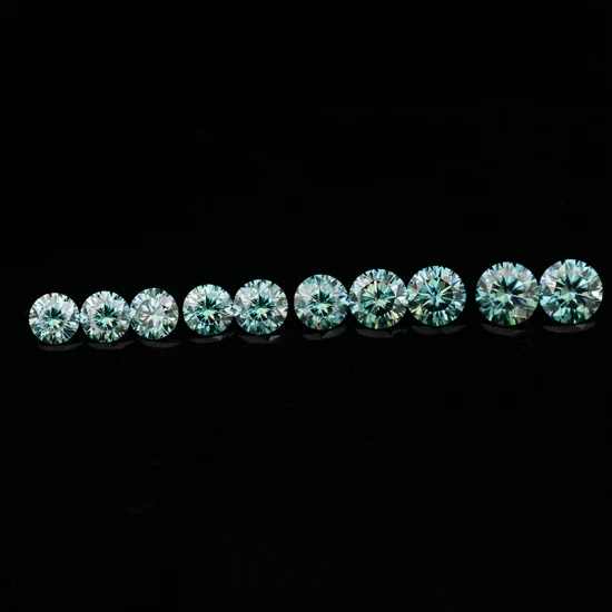 Ciano Blu Moissanite Moissanite Sciolto Pietra Preziosa Sciolta Pietra Gioielleria Che Fanno Pietra Rotonda Moissanite Colore Sciolto Moissanite Blu e Verde