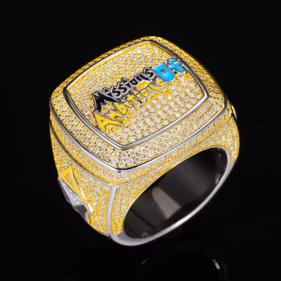 Gioielli in argento sterling 925 Vvs Moissanite con diamante brillante smaltato placcato con logo personalizzato Anello ghiacciato per uomo