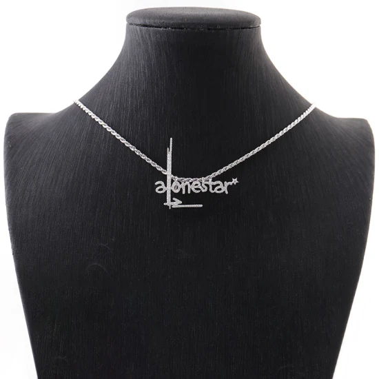 Collana con ciondolo con ciondolo Moissanite Hip Hop Vvs con passaggio personalizzato Diamond Tester Collana con ciondolo in argento 925 con nome lettera ghiacciata