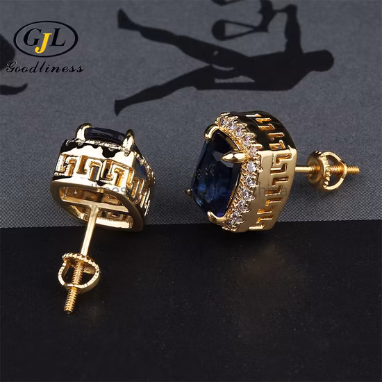 Orecchini a bottone H&a classici, semplici, rotondi, in oro moissanite con taglio brillante da 0,5 ct, 1 ct e 2 ct